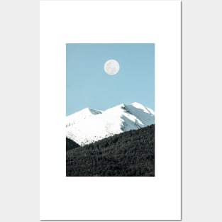 Full Moon in the Mountains Posters and Art